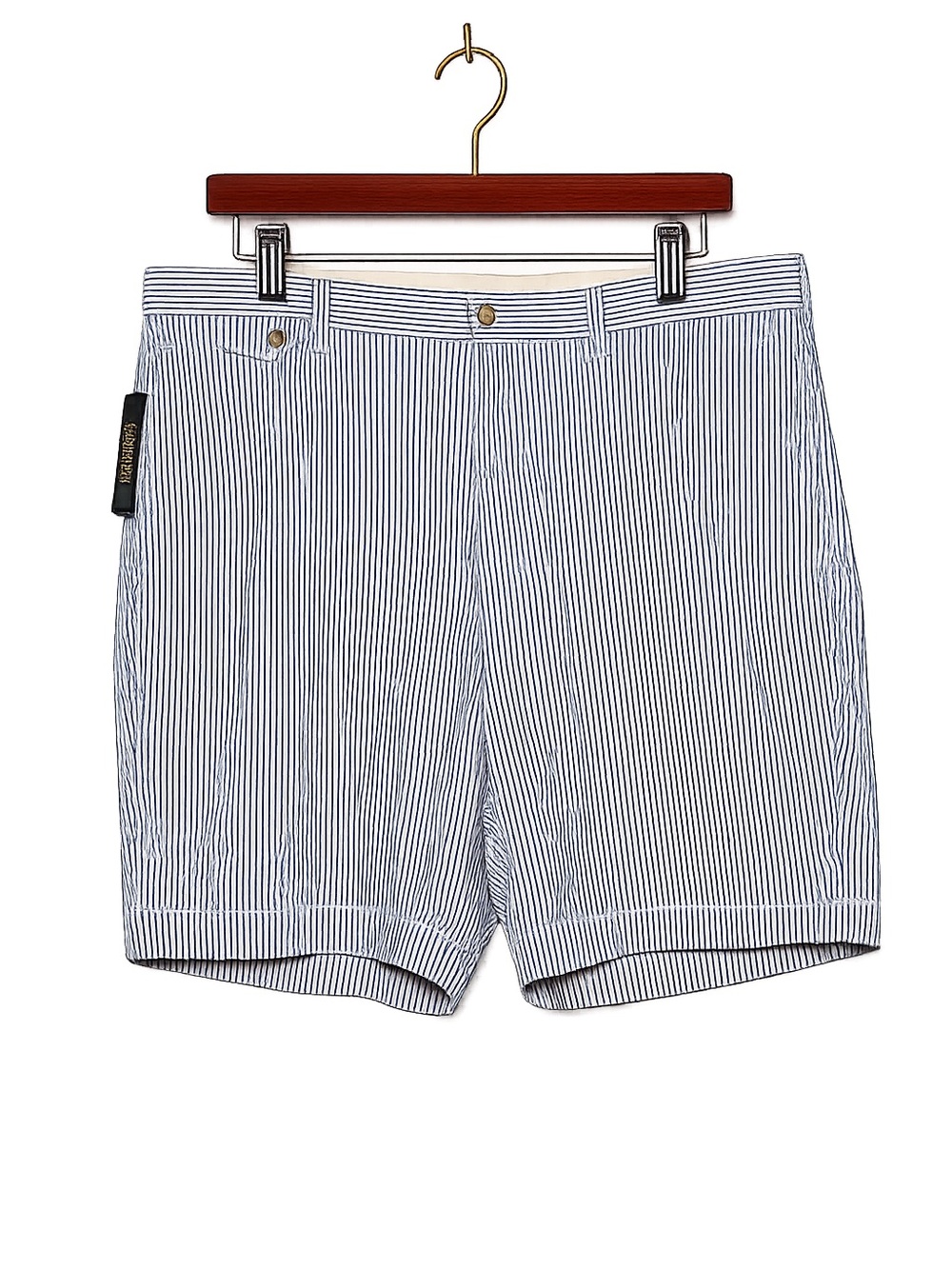 Polo Ralph Lauren Seersucker Shorts Men’s W36 Blue White Stripe Preppy Coastal - Picture 2 of 8